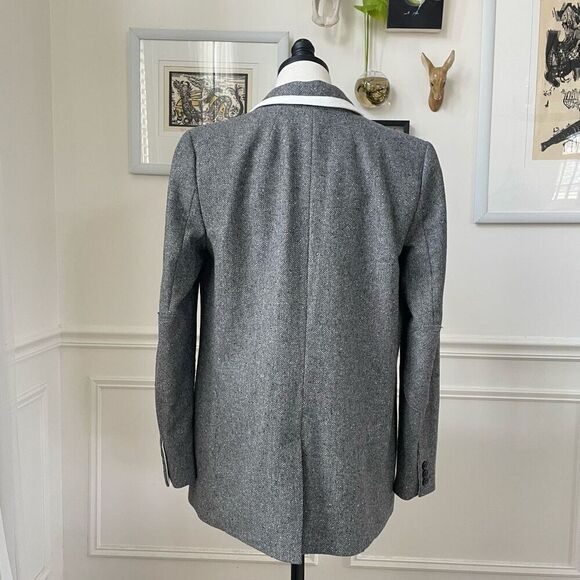 Banana Republic Wool H*cking Jacket Grey Tweed Blazer $170 12 - Picture 6 of 12